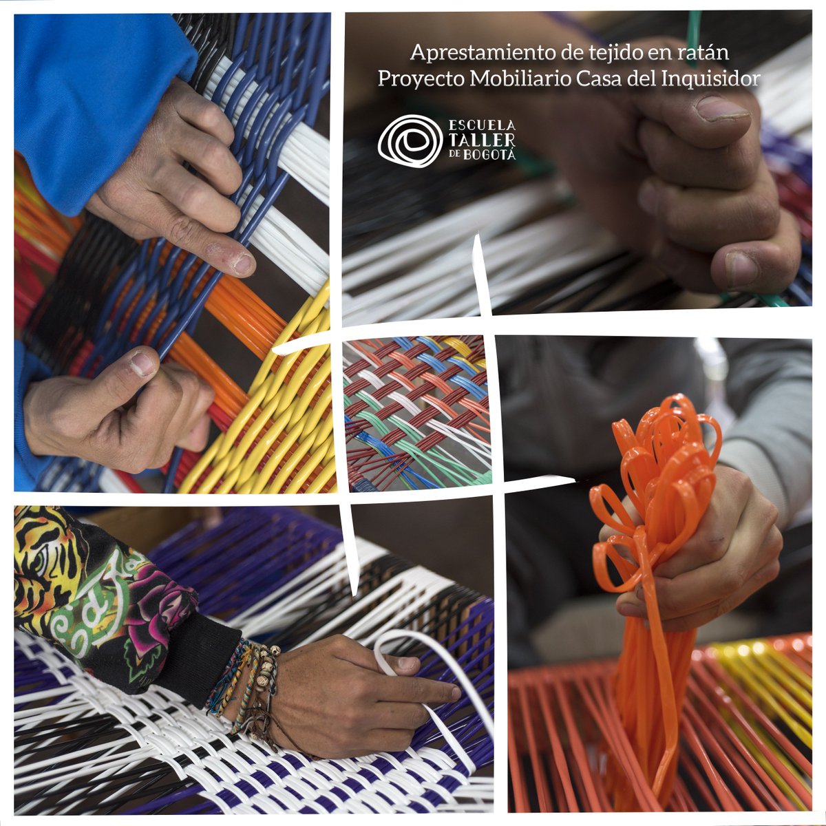 Andrea Ángulo orienta las manos tejedoras que se preparan para aportar al proyecto MOBILIARIO CASA DEL INQUISIDOR en Cartagena. Construyendo futuro. <a href="/mincultura/">MinCultura Colombia</a>