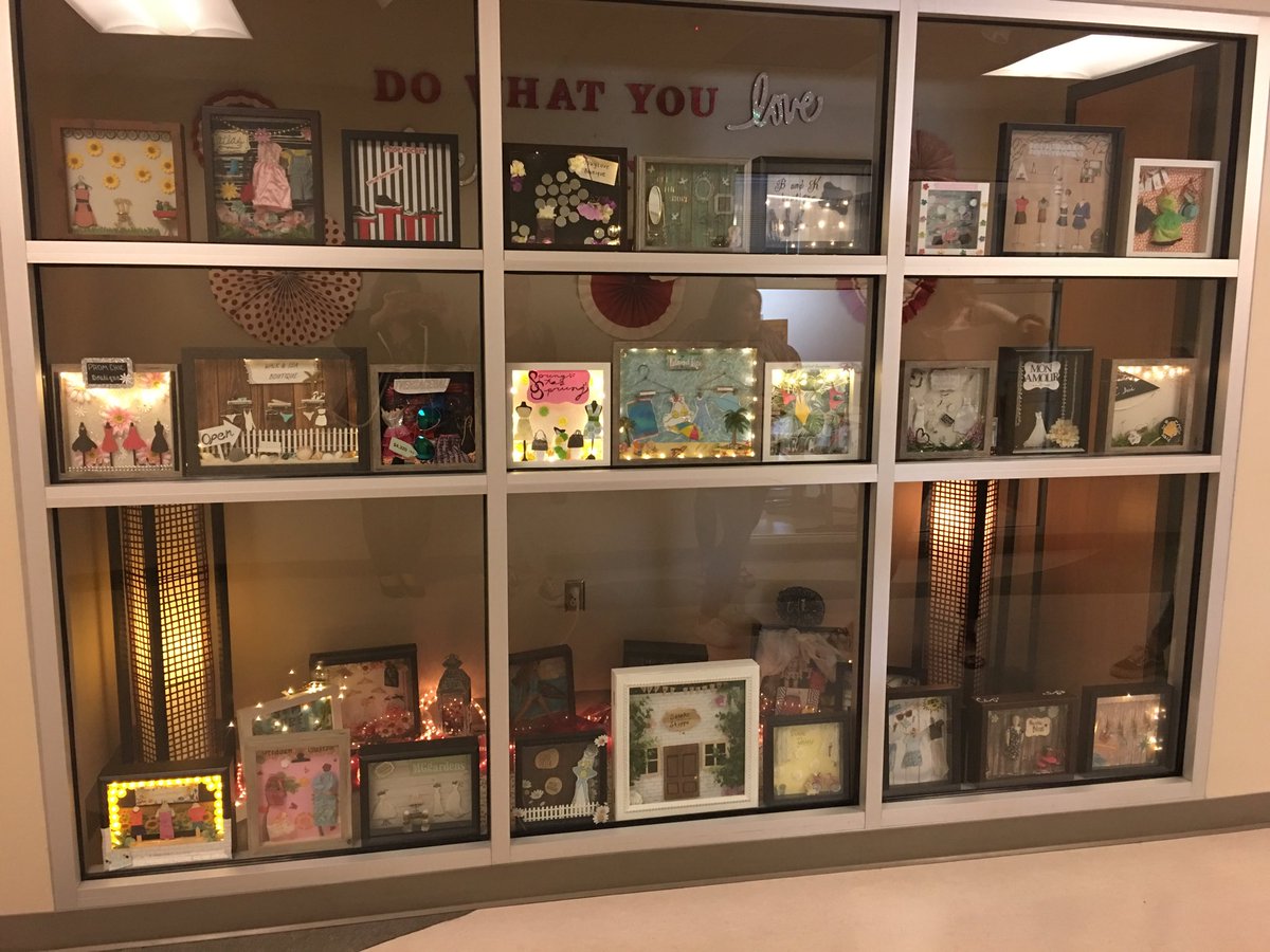 Fashion 1 visual merchandising team projects.  #handsonlearning #windowdisplays 👗👏