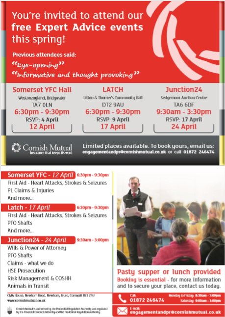DorsetCShow's tweet photo. @CornishMutual are hosting a farm safety even near Dorchester on the 17th April, the event is open to all and includes a free pasty #farming #safety #cornishmutual https://t.co/vzf4IMFVYc