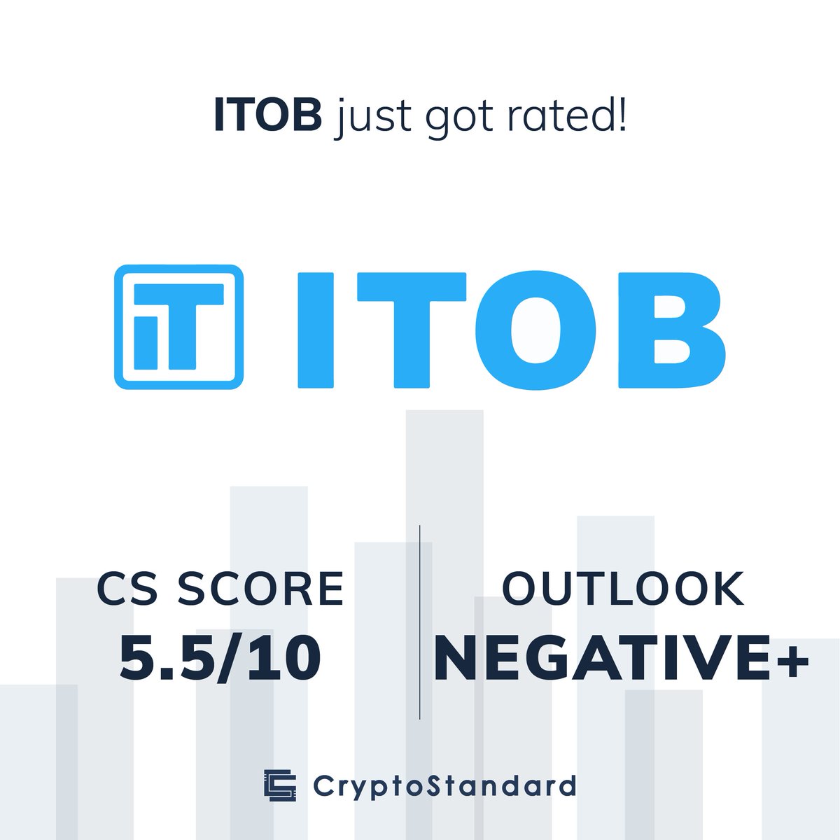 ITOB Ratings by CryptoStandard

A CryptoStandard Score of 5.5 and a Negative+ outlook are assigned to ITOB.

See our analysis on this ICO: cryptostandard.io/ico/itob/

<a href="/ITOB_IO/">ITOB Co. Ltd.</a> #cryptostandard #crypto #cryptocurrency #ico #cryptonews #InitialCoinOffering #newcoinsmarketing