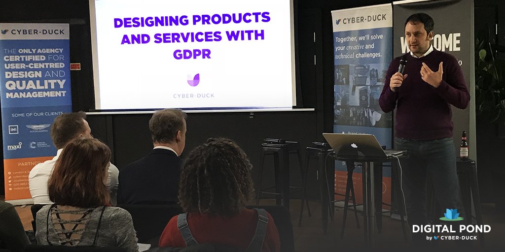 cyberduck_uk's tweet photo. With #GDPR fast approaching, we keep discovering opportunities for companies to improve their #UX. At the #DigitalPond, @danny_bluestone discussed designing products and services with GDPR - see his, @dfarquharson1 and Rebecca Turner's talks here: https://t.co/RXLlPWF1Qm https://t.co/l6Ra0heChA