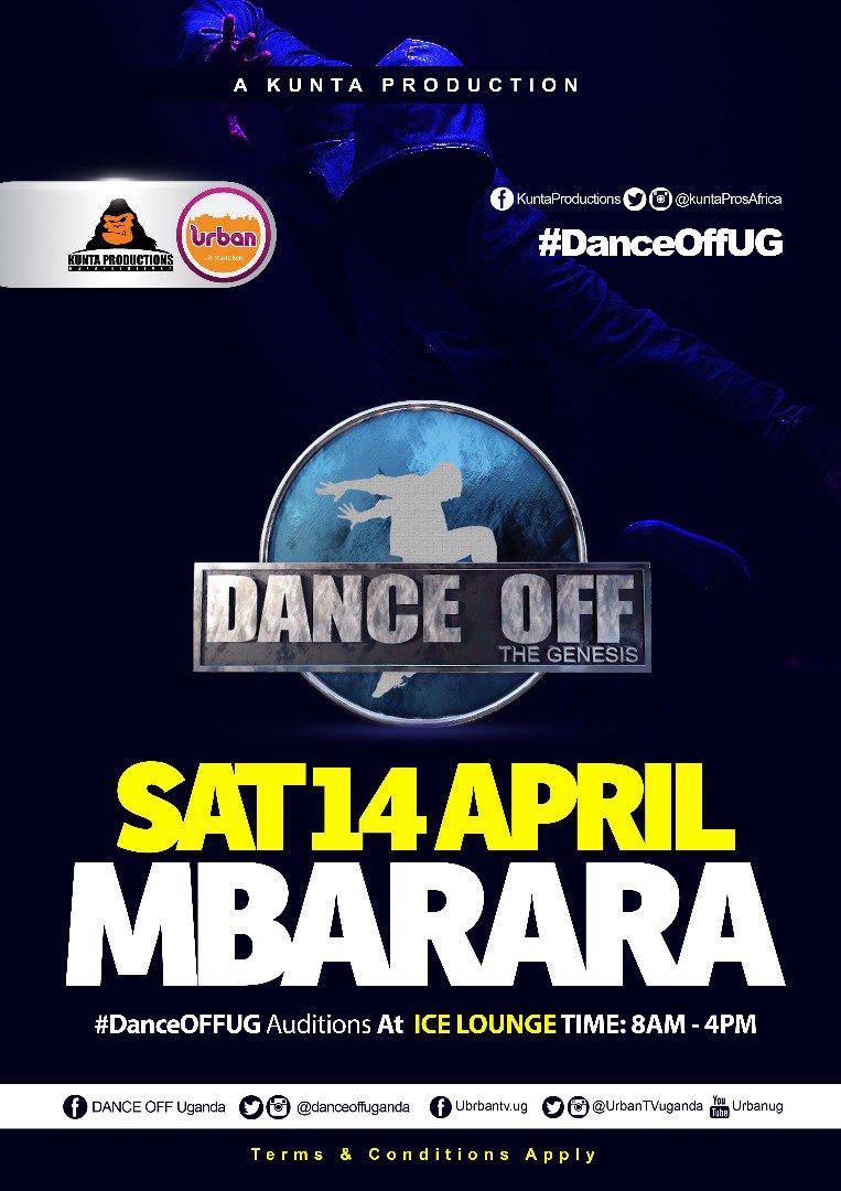 UrbanTVUganda's tweet photo. #DANCEOFFUG (3-DAYS to GO!): The BIGGEST DANCE COMPETITION Regional Auditions CONTINUE, the NEXT STOP will be in the WESTERN REGION

We shall be in MBARARA on Saturday, 14th April at ICE Lounge

REGISTER YOUR CREW TODAY at all #VisionGroup offices &amp; Distribution points nationwide https://t.co/uqoiYznIbO