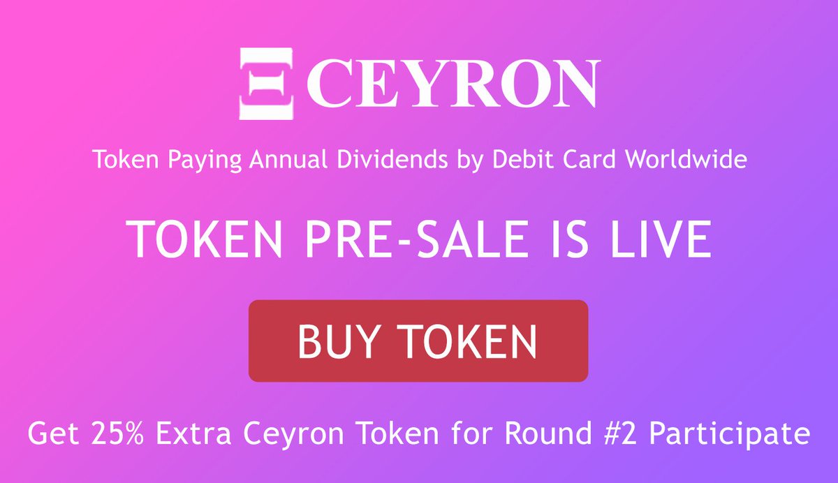 CeyronICO's tweet photo. Our Pre-ICO 2nd round will end in 30 April 2018! Don’t miss our Bonus: 25%. Current token price is $0.10, So don't miss this opportunity. If you purchase token worth of $50 or more, you can apply for Ceyron Loan worth of $500. Buy Ceyron Token : https://t.co/yghOrBIcsv

#CEYRON https://t.co/O2ImekPUjQ
