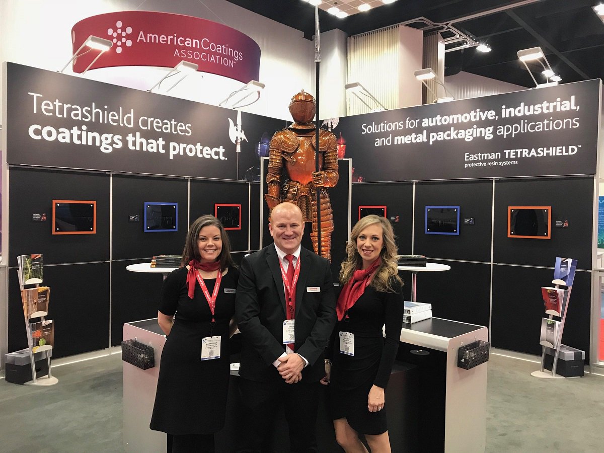 EastmanChemCo's tweet photo. Don't miss your chance to take your photo with our knights in colored armor! Stop by booth 1885 at the @AC_Show to snap a selfie and learn more about Tetrashield, Eastman's latest coatings innovation. #ACS2018 #Tetrashield #Eastman #KnightClub #KnightLife https://t.co/4aHsFXS5TE