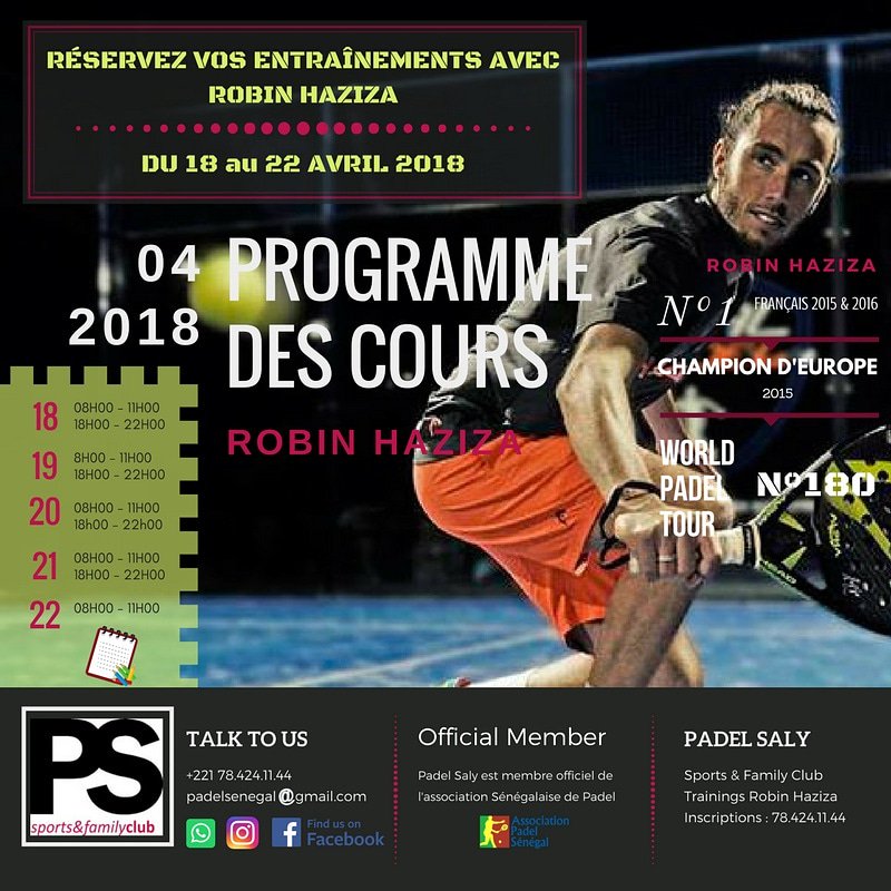 padelsenegal's tweet photo. Por segunda vez en Senegal, Stage de padel con Robin.
No pierda esta gran oportunidad.
Plazas limitadas

Pour deuxieme foi au, Stage Padel avec Robin.
Ne perds pas cette opportunitte.
Places limitées. https://t.co/RTwGS7AoGl