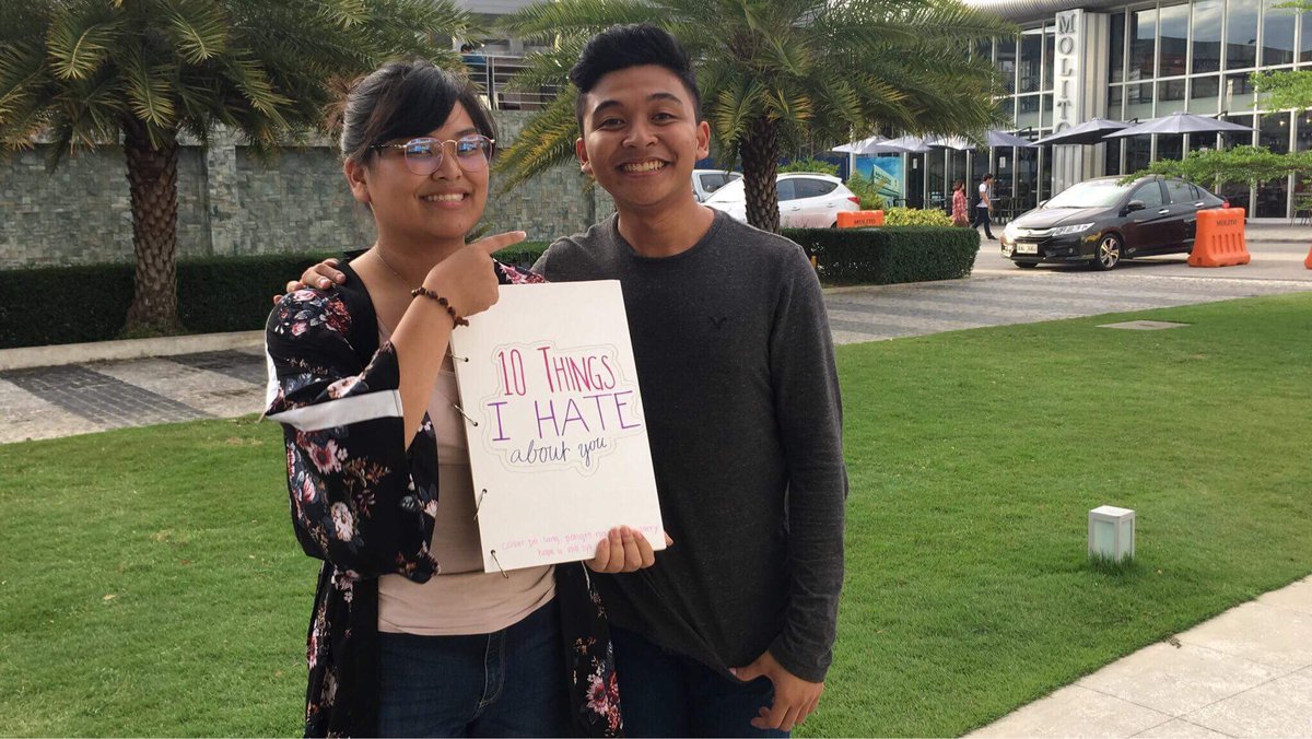 GradBallComm18's tweet photo. “10 Things I Hate About You” but she’d love to take him to gradball! Congrats @tashiiimon and Meth see you on the 16th 💗✨ https://t.co/7H1QlSkIG5