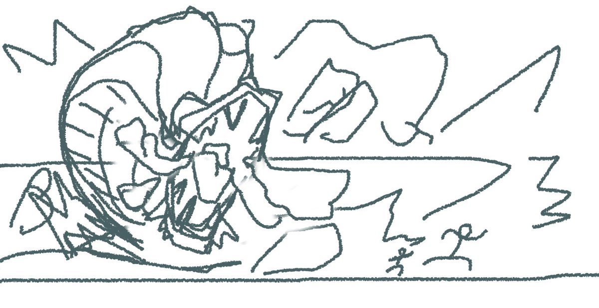 大爆発や巨大な脅威から逃げてる瞬間の絵ってだいたいこんな感じになるませんか?
大爆発や巨大な脅威から逃げている構図でもっと他のものを知っているという人は話したことがないような人でもいいのでどうか教えてください。 