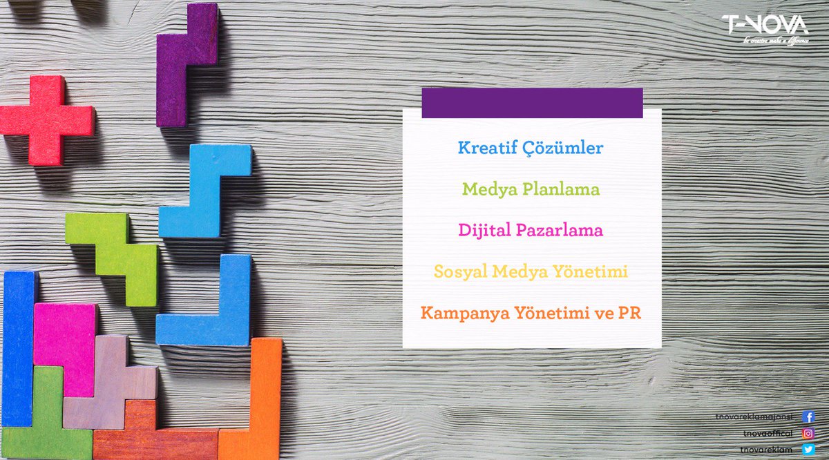 T-NOVA, tam hizmet reklam ajansı olarak ihtiyaçlarınızı tümüyle karşılar.

#tnova #reklam #reklamajansı #digital #media #marketing #digitalmarketing #graphic #graphicdesign