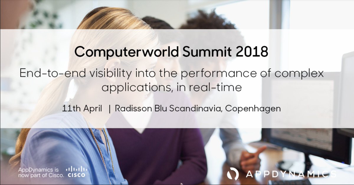AppDynamics's tweet photo. Monitor the performance of your apps and ensure flawless customer experiences. Come and see how with @AppDynamics at @Computerworld.dk's #CWSummit18 today #apm #monitoring https://t.co/0ycQZ0rlYw