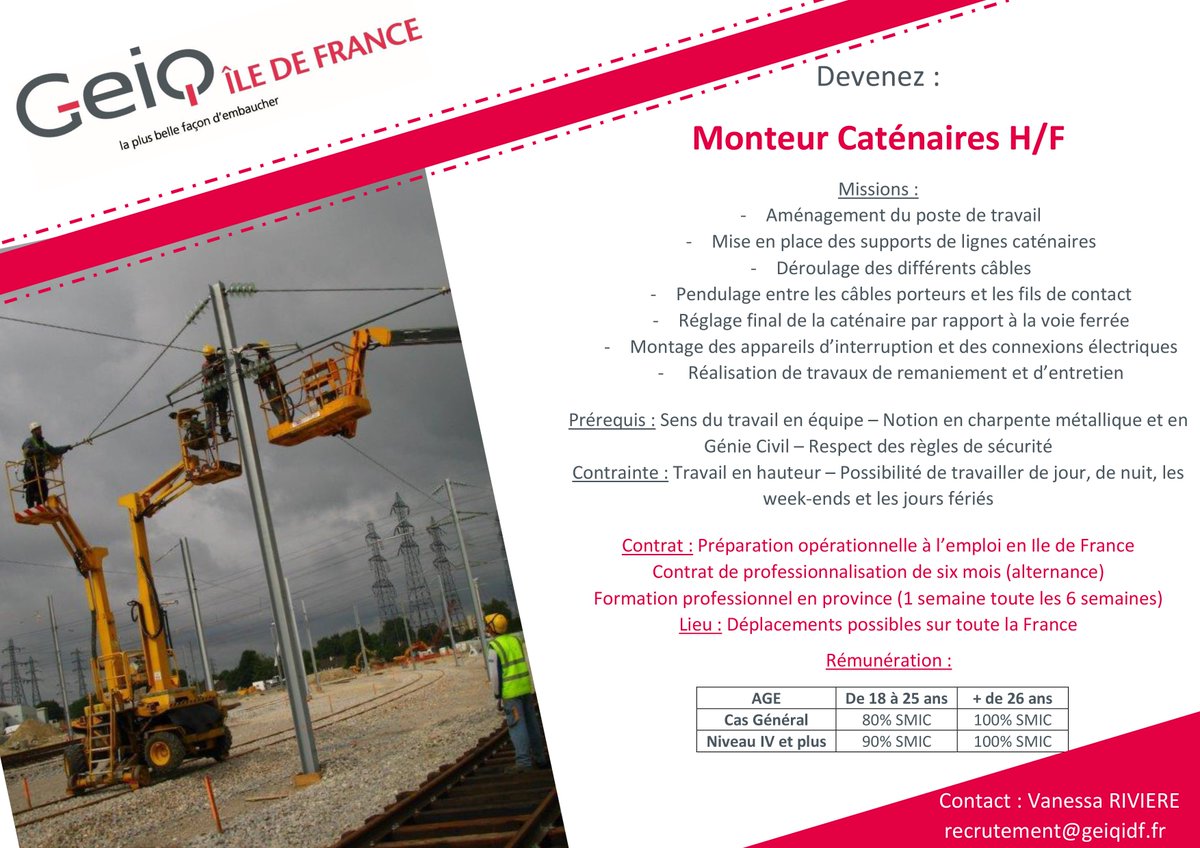 geiqidf's tweet photo. Devenez Monteur Caténaires avec le @geiqidf 
#travail #formation #Emplois #monteurcaténaires https://t.co/BBOLXrA7nk