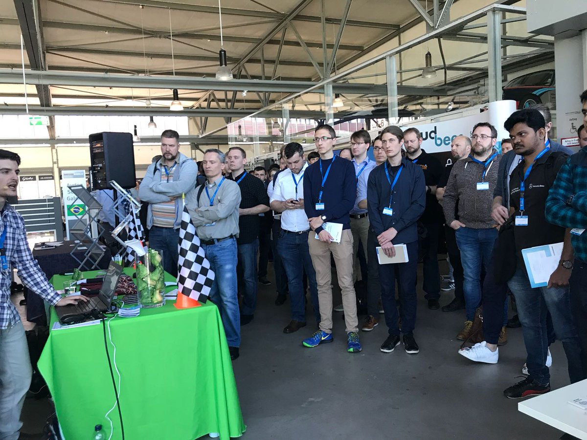 conan_io's tweet photo. Packed demo of @Dani_MTB with a #RaspberryPi for #IoT, binaries created with Conan in a #jenkins build, automatically updated in Pi from #artifactory https://t.co/FRG9IGI4CI