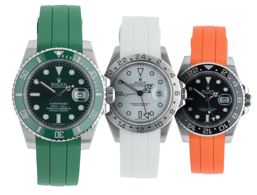 VulcanStraps's tweet photo. Some of the variations available for your Rolex watch at https://t.co/bO5NXspxAJ #rolex #vulcanwatchstraps #watches https://t.co/AlPRQpxQ8U