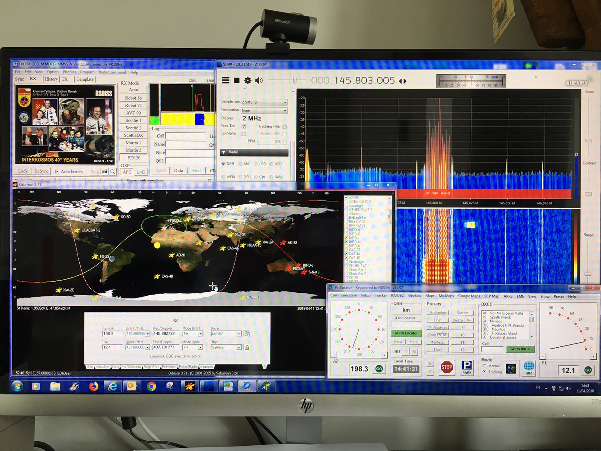 F0ECM's tweet photo. Réception #sstv #iss avec #pstrotator #sdr #orbitron #hamradio #swl https://t.co/VRS0BwAxJn