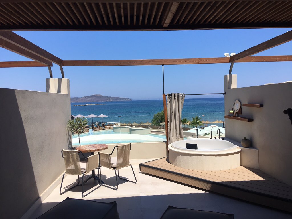 ST_TravelMag's tweet photo. Craving summer? Fix yourself a dose of sun in Chania, western Crete (#domesofnoruz resort pictured) - it's one of the hotspots in our Six of the Best Lazy Med Weekends this issue. (Lowdowns, too, on #capri #malaga #malaga #marseille #telaviv https://t.co/nr6Wiuaupm