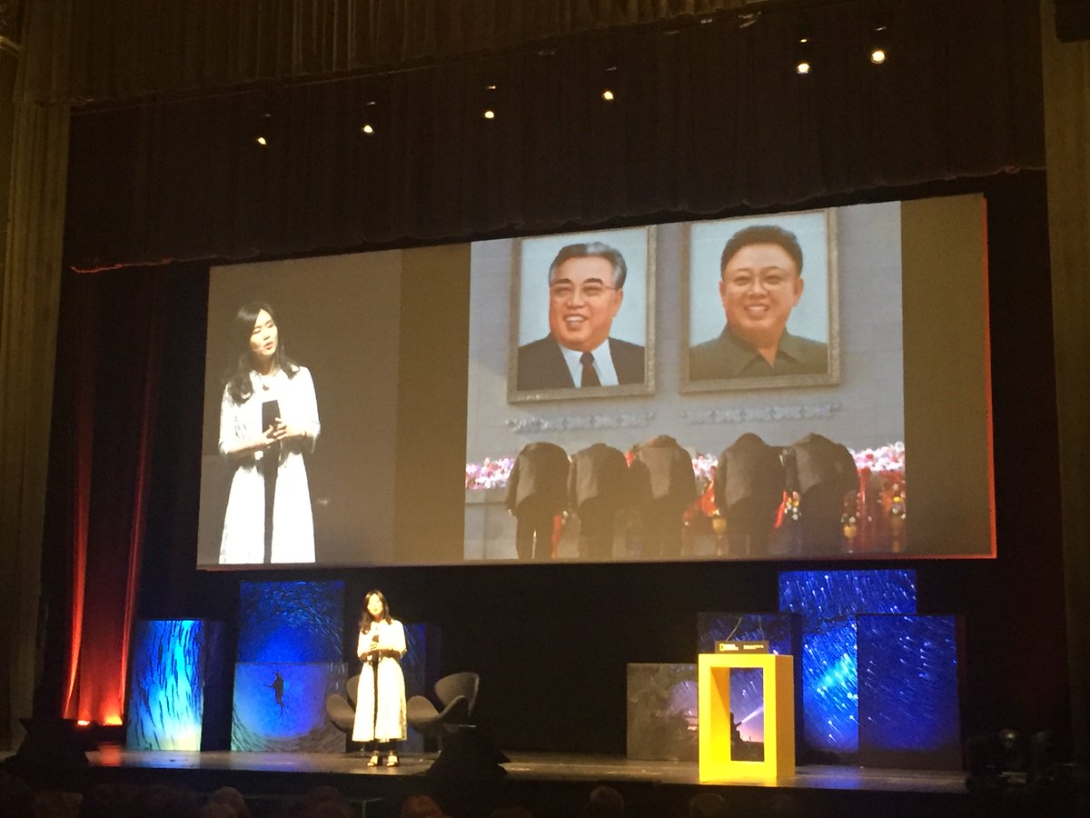 Testemunho impressionante na 1.ª pessoa! Hyeonseo Lee, uma refugiada norte-coreana de 37 anos esta manhã no National Geographic Summit 2018! #galp