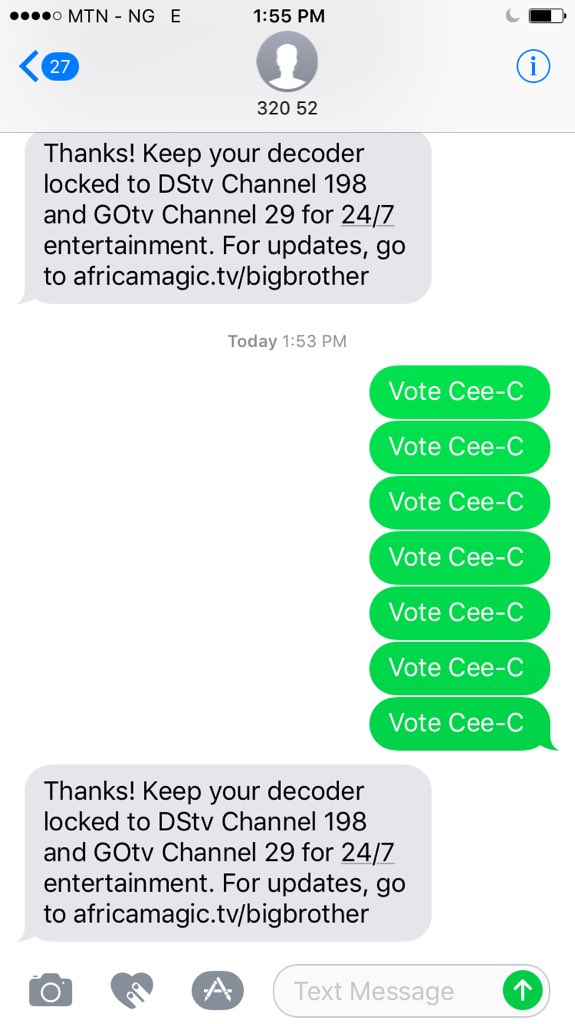 tegateee's tweet photo. Doing it for Ceece like she's my own sister. Baby girl is the double wahala #votecece #BBnaija https://t.co/vyAtJm1luG
