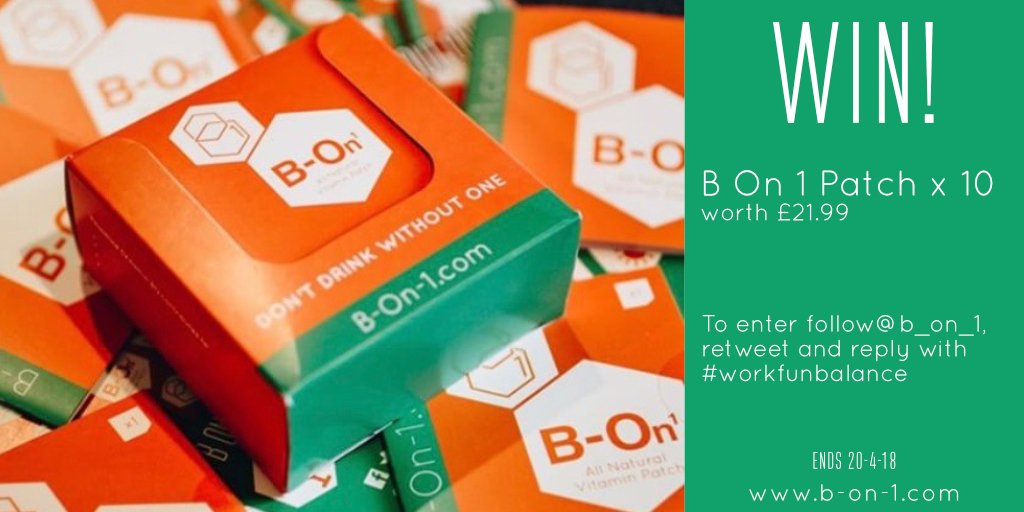 B_On_1's tweet image. WIN! #BOn1Patch x10 Have a great night & a better morning 😜 Follow, RT & Reply with #workfunbalance by 20.4.18 T&Cs: bit.ly/2JA6tO4
