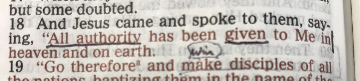 DrTPJohnston's tweet image. #BestNewsYet:

Jesus has all authority in heaven, as well as on earth!

#Matt28:18