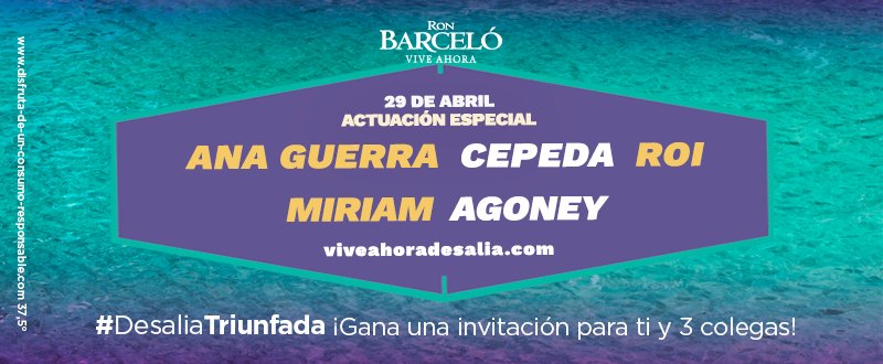 RonBarceloSpain's tweet photo. Este año el CARTELÓN de DESALIA ha sido una triunfada, pero todavía falta algo: ¡TÚ! He convencido a los jefes y si llegamos a TT regalo una cabaña extra. Mándanos un gif con tu reacción si fueras el ganador +  #DesaliaTriunfada  😏 https://t.co/DIqZdb1vuQ