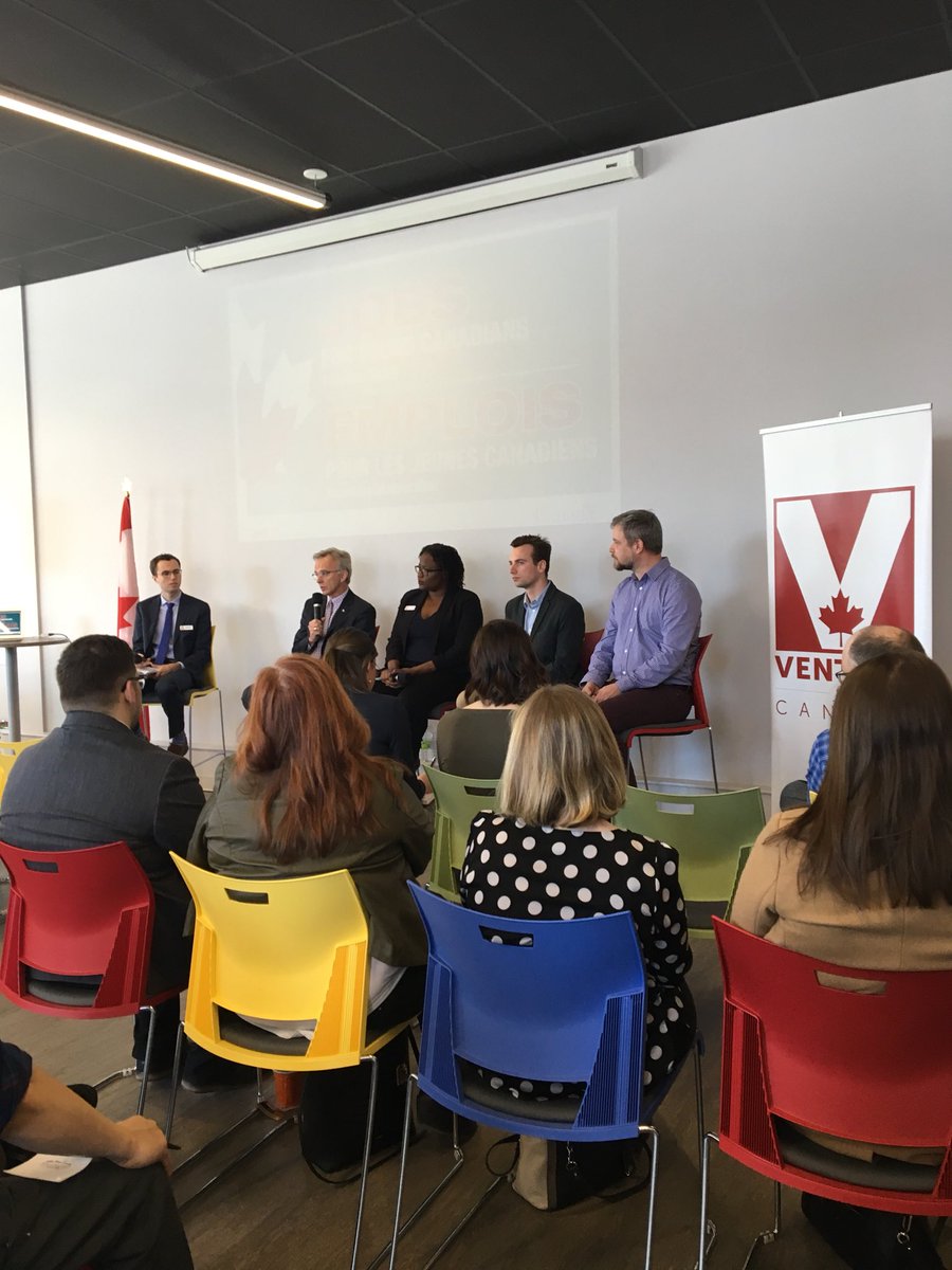 At the @StartupZonePEI with @UPEISU_VPAX @emma11drake listening to <a href="/Venture4Canada/">Venture For Canada</a> panel about work experience for post secondary students.