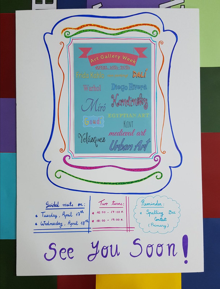 Del 16 al 20 de abril celebraremos la English Week #artgalleryweek en <a href="/ciamariavigo/">Compañía María Vigo</a> . Las familias podréis visitarla los días 17 y 18 en los horarios indicados en la circular que os enviamos por Educamos. ¡Os esperamos! ¡No os lo podéis perder!