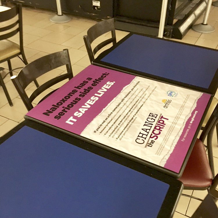 CTDMHAS's tweet photo. Change the Script signs can now be seen in malls across the state. #changethescriptct https://t.co/s6rE6o9VBZ