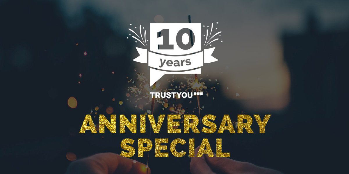 TrustYou's tweet photo. Only a few more weeks to go until our anniversary promotion expires! Hurry up and get the industry's top rated guest feedback platform for 18 months, with the price of 12! https://t.co/iHnFBoSH3k #10yearanniversary #promotion #feedbackplatform https://t.co/odc3WQNcor