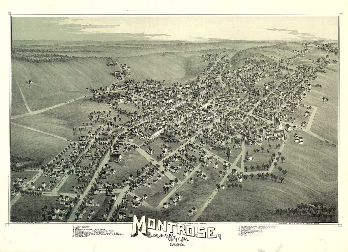 They are called bird's-eye views because they give viewers a detailed look at how towns/communities appear from thousands of feet high. How did "T.M." Fowler create these maps? @witfnews @witf ➡️ https://phmc.info/2JyjyHH