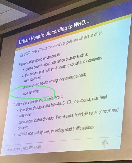 jacqdaniels_'s tweet photo. Dr. Ann Cashion: Research questions are founded in our practice; in problems we see, experience, and want to fix for our clients. We need community-based participatory research!#NURSINGURBANHEALTHWSU #SDoH #foodinsecurity https://t.co/PamiTuil6z