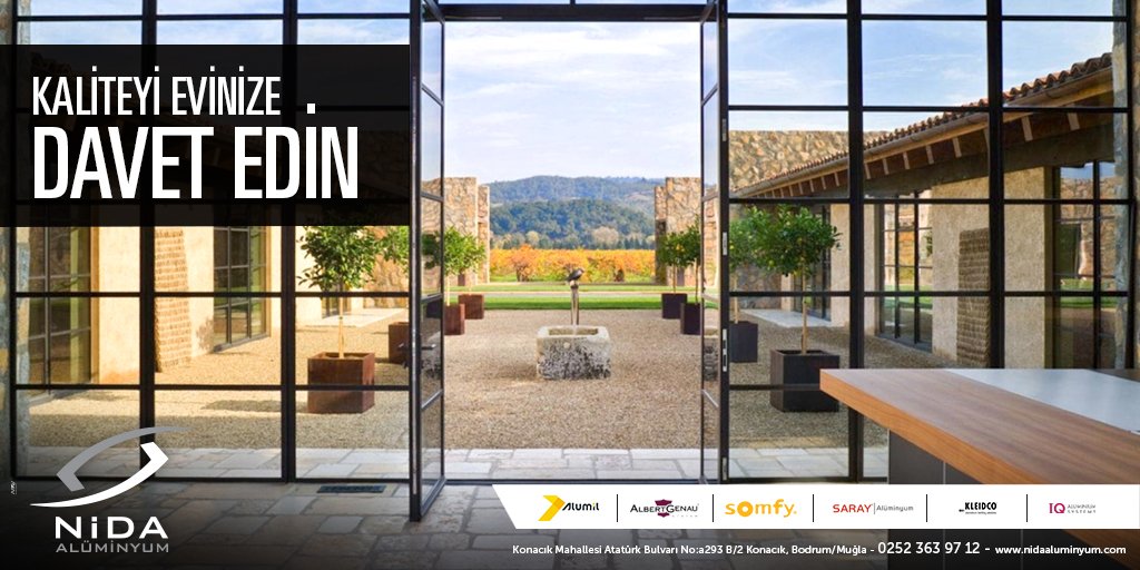 NİDA ALÜMİNYUM
📞0252 363 97 12
nidaaluminyum.com
📍KALİTEYİ EVİNİZE DAVET EDİN..
#bodrum #nidaaluminyum #dogramakapı #penceresistemleri #sinekliksistemleri #giydirmecephe #aksesuar #kupeste #korkuluksistemleri #kısbahcesi #otomatikkapı #otomatikpanjur #garajkapısı