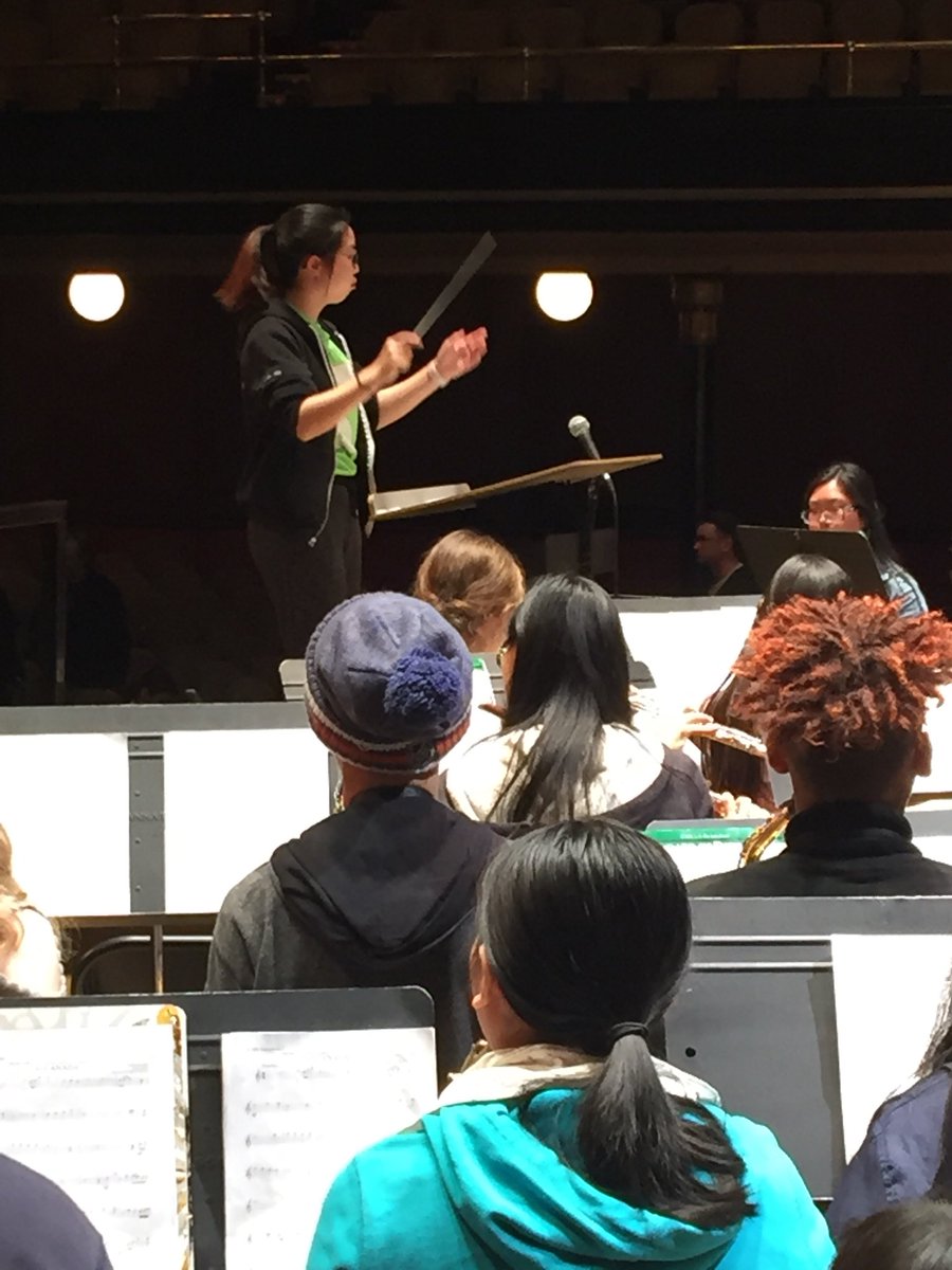 tdsb_BCIMusic's tweet photo. @TDSB_BethuneCI BCI student Melody Wong conducts O Canada during a rehearsal for the TSSMTA Sounds of Toronto Concert at Massey Hall @TDSB_Music #inallofuscommand https://t.co/UEyP9n6iO8