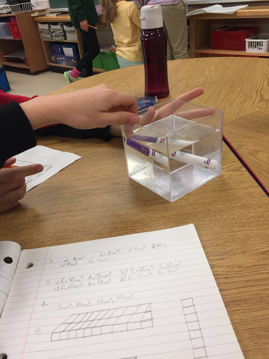 MrsSutton_Gr5's tweet photo. Yesterday, we worked in the relationship between capacity and volume, displacement. https://t.co/CiN1uPGJRI