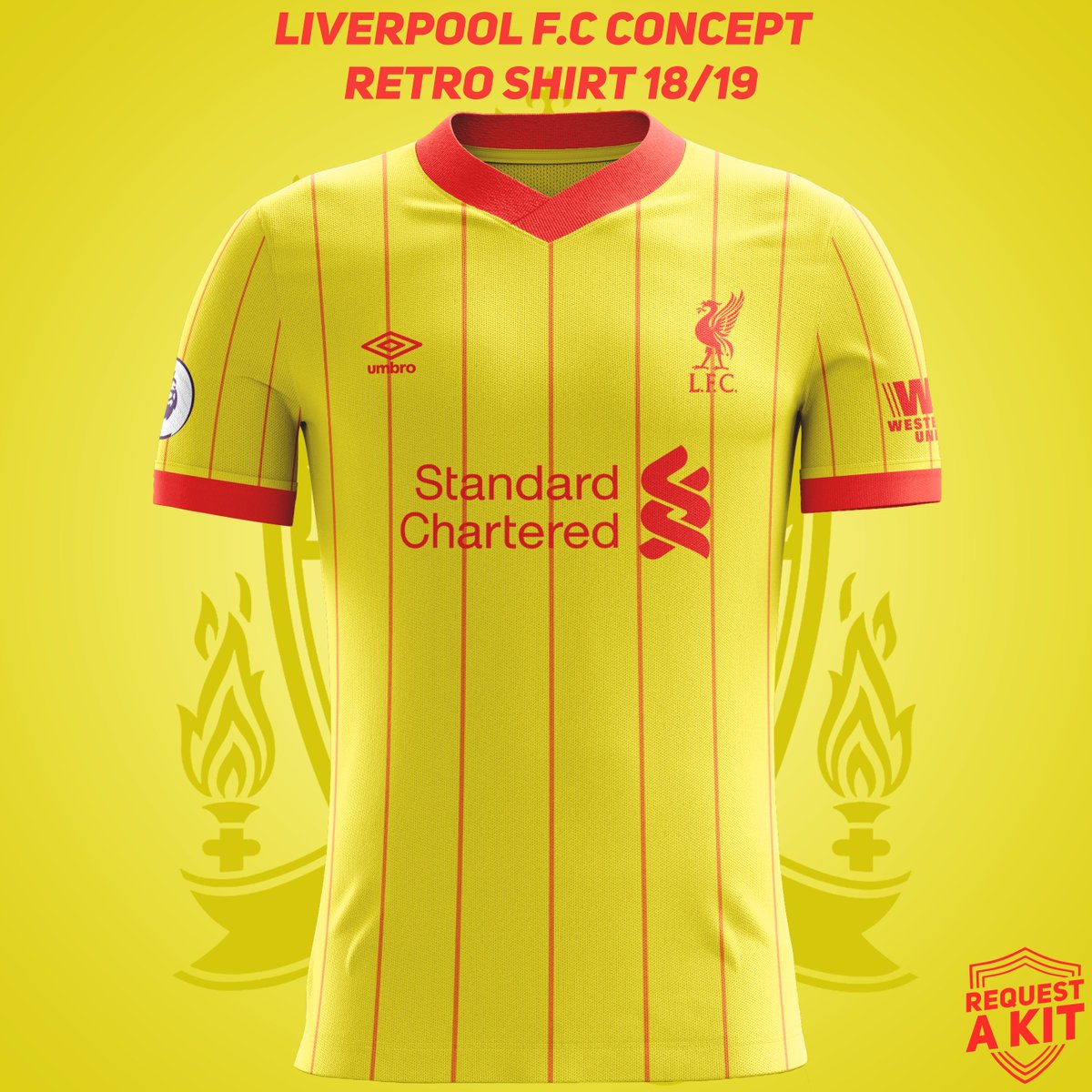 liverpool retro yellow shirt