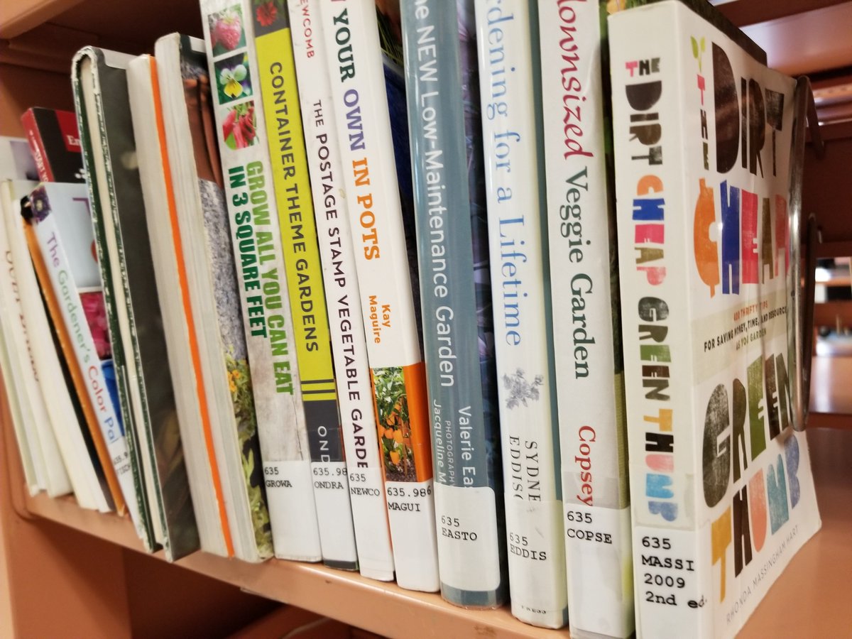 ElofAPL's tweet photo. The weather is getting nicer, The Shed is open, and we've got the books and programs to help you with...Gardening Season! From the look of these #recentlyreturned books, some of you are already getting started! https://t.co/Ag3b1Oai35