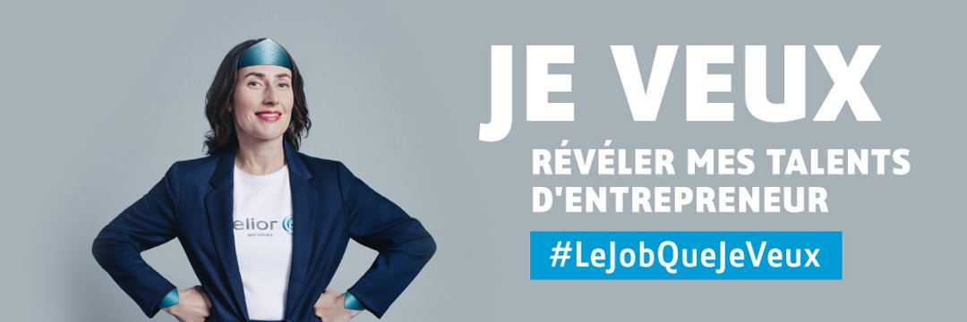 Le compte #twitter d'@EliorServicesFR aux couleurs de sa marque employeur #LeJobQueJeVeux en ce jour de #reveal ! 👌👏