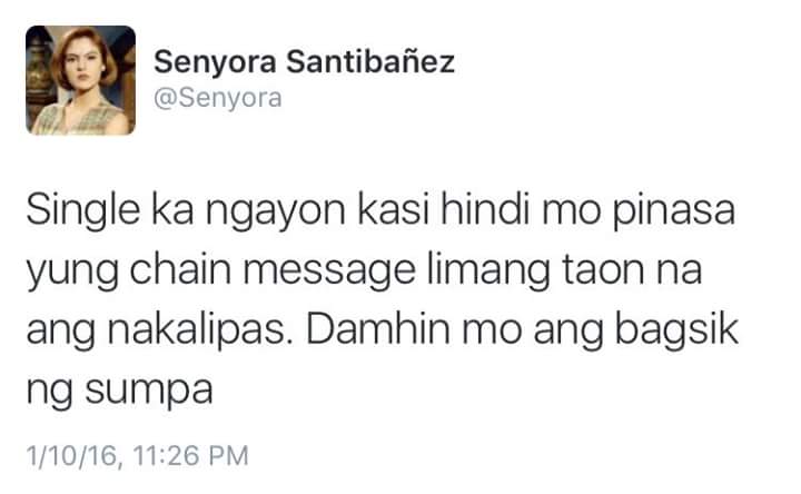 iamvirgo_28's tweet photo. Now i know. Sala gyud nis cgeg send ug chain messages sauna ai. π’ π’ π’
Enough na ang 4 years single ui hala ha. π
#altercebu #alterph #alterworld #cebualter #alter #bisayalter #cebuano #chainmessage #single #alteRomance https://t.co/vyNZTbyapj