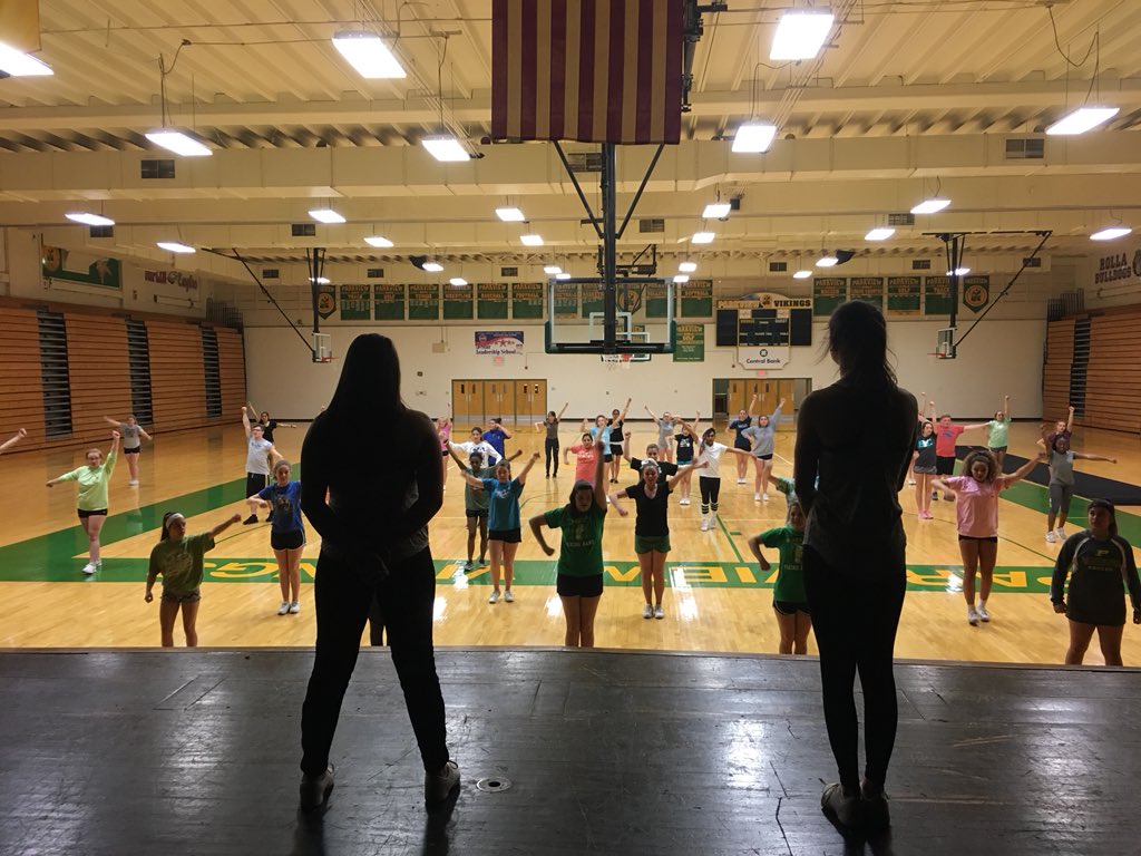 Today is the last day of clinics. Tryouts tomorrow! Can’t wait to build our teams! #BeParkview #cheertryouts