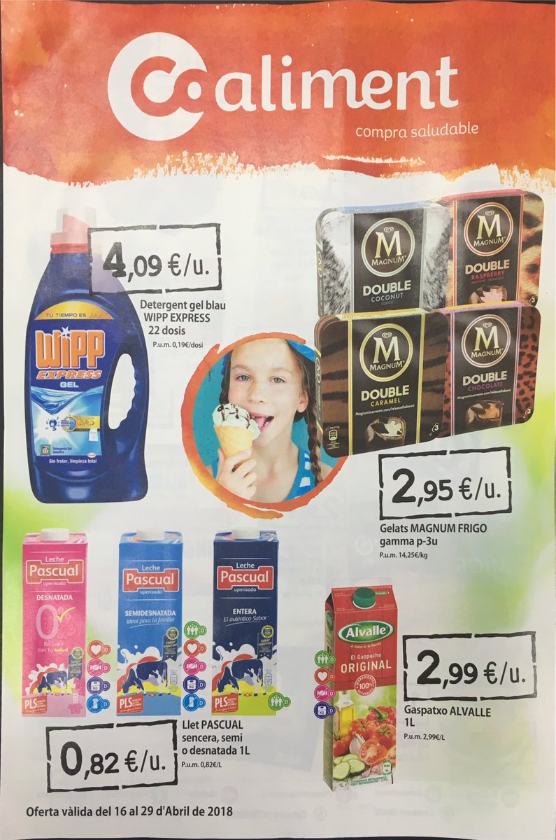 Coaliment 
    compra saludable
oferta válida del 16 al 29 d’abril 18