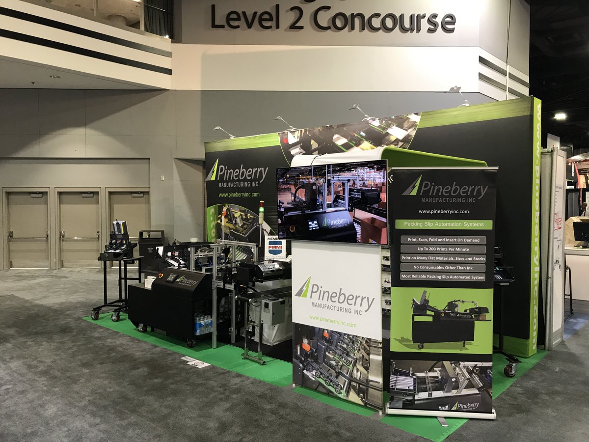PineberryInc's tweet photo. It’s day 3 of @poweredbymhi #MODEXShow! Visit us in Booth 4420 to check out our #innovationautomation solutions for the #supplychain #eCommerce #orderfulfillment #distributioncenter. We have our InstaPrint Packing Slip Inserter and Friction Feeders, all #awardwinning solutions! https://t.co/UxTQ0IvIY6