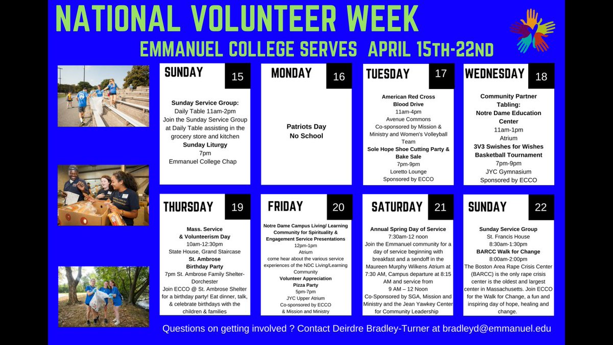 National Volunteer Week <a href="/EmmanuelCollege/">Emmanuel College</a> ❤️✌🏽😀