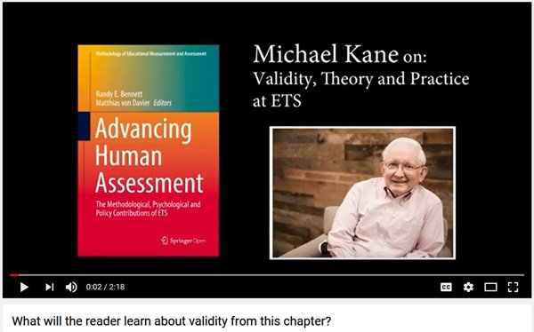 ETSresearch's tweet image. Watch Michael Kane, ETS’s Messick Chair In Test Validity, talk about “Research on Validity Theory &amp;amp; Practice at ETS” #EducationalAssessment #EducationalResearch #TestValidity #Validity #NCME18 #AERA18 #Fairness qoo.ly/nkphr