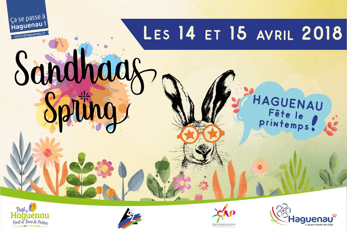 VilledeHaguenau's tweet photo. #SandhaasSpring quésaco ?
"Sandhaas", vous le connaissez, c’est le lièvre des sables, mascotte de Haguenau. Et "Spring" c’est "le saut" en alsacien, ou "le printemps" en anglais !

Sandhaas Spring, c'est 2 jours d'animations pour fêter le printemps à #Haguenau, les 14 et 15 avril https://t.co/yfYEk5p7s3