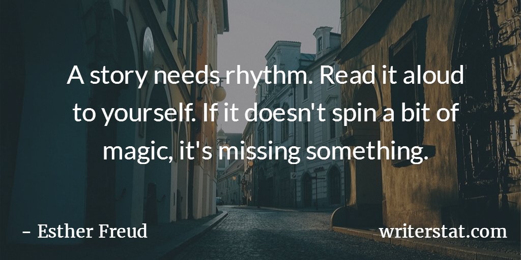 WrtrStat's tweet photo. Think of your favorite books, a good writer writes in a rhythm, one that catches the reader. Unleash your rhythm &amp; style. #amwriting Writing. https://t.co/KqBnvRyXYN
