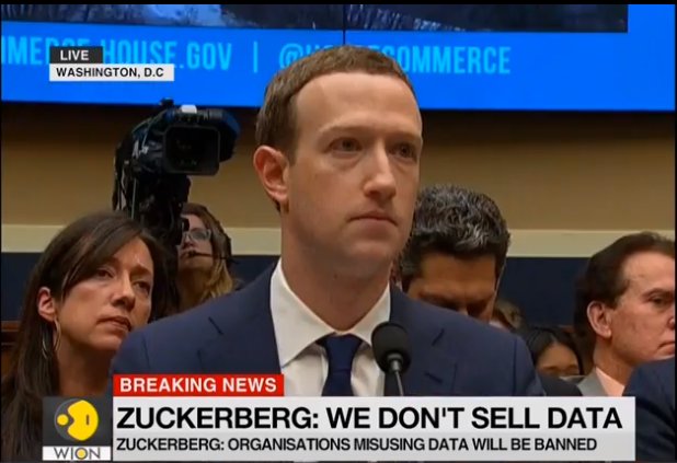 WIONews's tweet photo. #Breaking | @Facebook's CEO #Zuckerberg: we don't sell Data, firms misusing Data will be banned. #FacebookTestimony
Watch more on the story on https://t.co/SVZd38Z3Lo. https://t.co/r2vXDhL2QO
