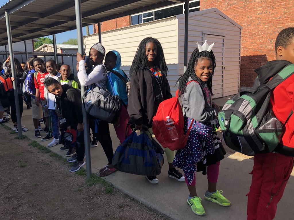 DrMarieMoreno's tweet photo. Super excited to see our 6th & 7th graders headed to #CampOlympia for 3 days. #FirstTimeCampers #newcomer https://t.co/wsi0C5G4kl