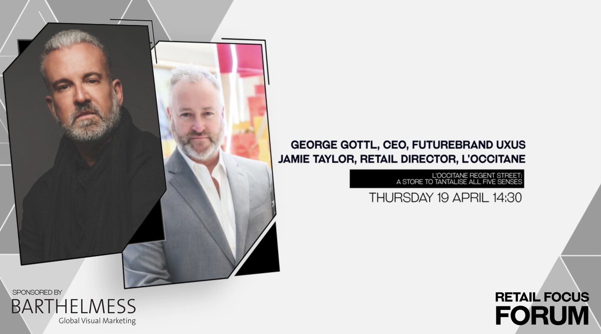 George Gottl, CEO at @UXUS &amp; Jamie Taylor, Retail Director, @LOCCITANE_UK offer a unique insight into L'Occitane Regent Street: 'A Store to Tantalise all Five Senses.' 19 April 14:30. The Forum takes place at the <a href="/VMDisplayShow/">VM and Display Show</a>. Register for FREE entry at goo.gl/xULBCJ