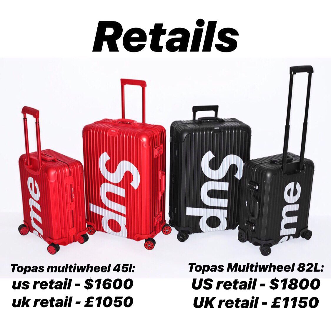 rimowa supreme luggage price