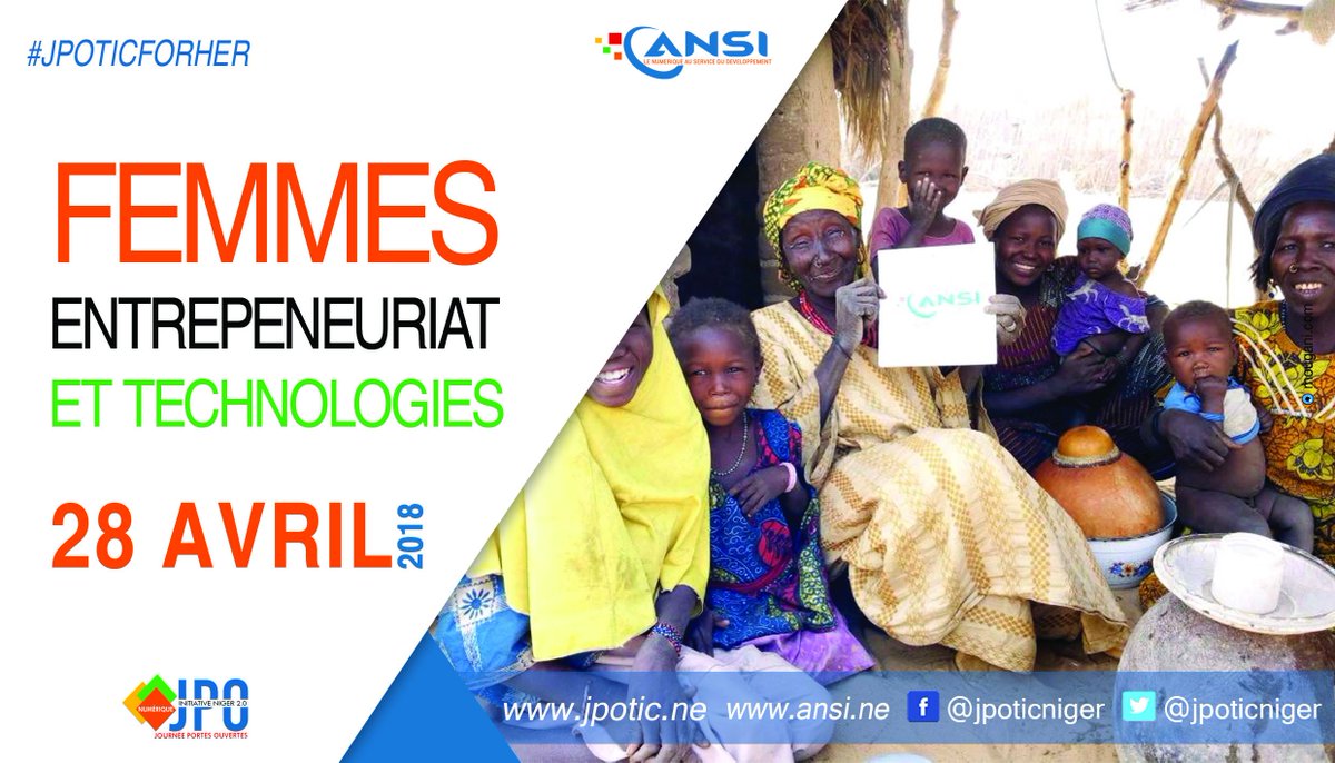mamiekb's tweet photo. Les #FemmesTIC sont à l'honneur !!! Vivez la 2ème édition des #JPO organisées par l' @AnsiNiger avec pour thème Femmes, Entreprenariat & Technologies. Venez massivement le 28 Avril 2018 à partir de 09H à l'EST. @Ansi_Niger @Cipmen @EST-Niger #JPOTICFORHER https://t.co/aFC4fkDrX5 https://t.co/8qI8STrnHI
