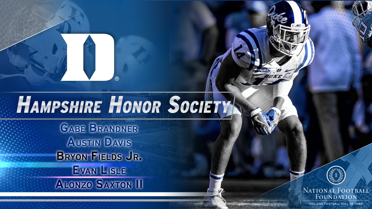 Duke Football (@dukefootball) on Twitter photo βπΎ <a href="/NFFNetwork/">National Football Foundation</a> Hampshire Honor Society selections for the π΅π
#BestofBothWorlds
goduke.us/2GPDjNf βπΎ <a href="/NFFNetwork/">National Football Foundation</a> Hampshire Honor Society selections for the π΅π
#BestofBothWorlds
goduke.us/2GPDjNf