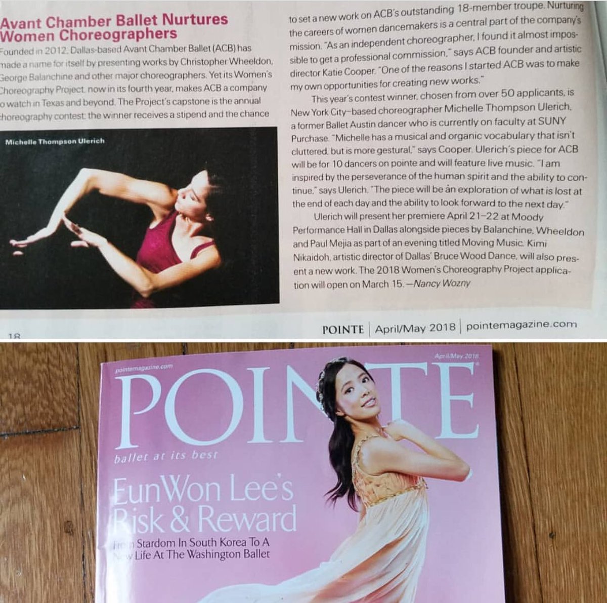 Thank you <a href="/pointe_magazine/">Pointe Magazine</a> and <a href="/dancehunter/">Nancy Wozny</a> for featuring us and #womenschoreographyproject